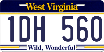 WV license plate 1DH560
