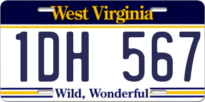 WV license plate 1DH567