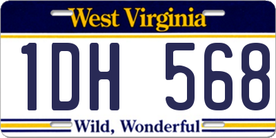 WV license plate 1DH568