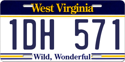 WV license plate 1DH571