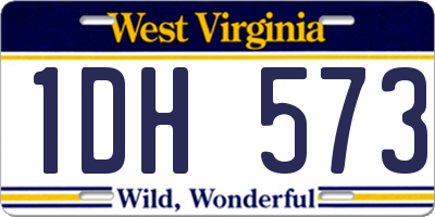 WV license plate 1DH573