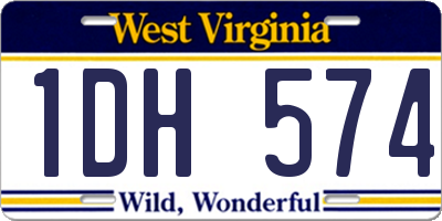 WV license plate 1DH574