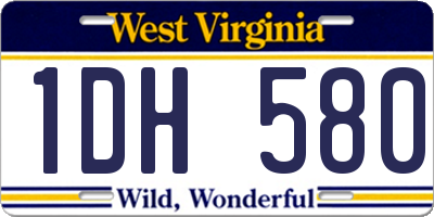 WV license plate 1DH580