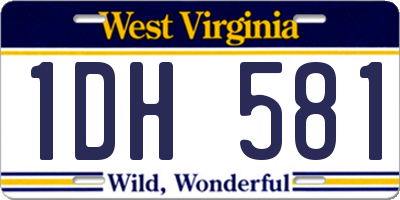 WV license plate 1DH581