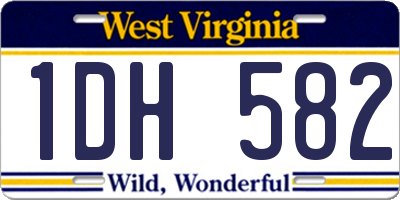 WV license plate 1DH582