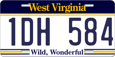 WV license plate 1DH584