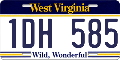 WV license plate 1DH585