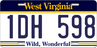 WV license plate 1DH598
