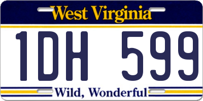 WV license plate 1DH599