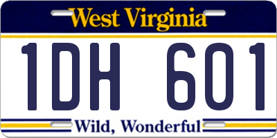 WV license plate 1DH601