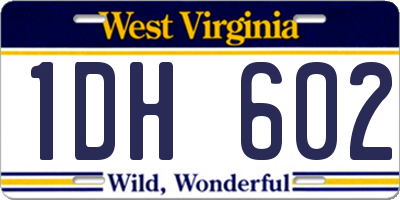 WV license plate 1DH602