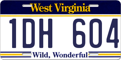 WV license plate 1DH604