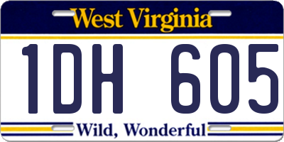 WV license plate 1DH605