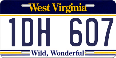 WV license plate 1DH607