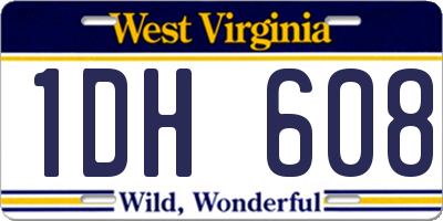 WV license plate 1DH608