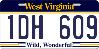WV license plate 1DH609