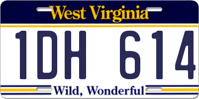 WV license plate 1DH614