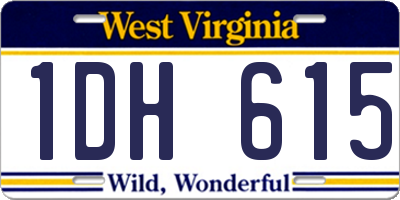 WV license plate 1DH615