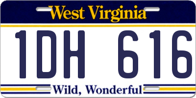 WV license plate 1DH616