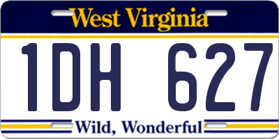 WV license plate 1DH627
