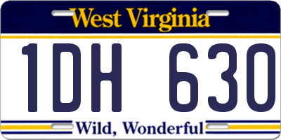 WV license plate 1DH630