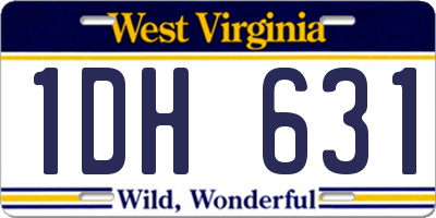 WV license plate 1DH631