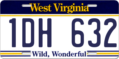 WV license plate 1DH632