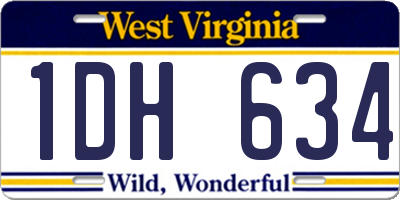 WV license plate 1DH634