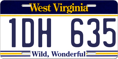 WV license plate 1DH635