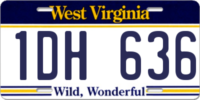 WV license plate 1DH636
