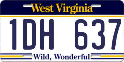 WV license plate 1DH637