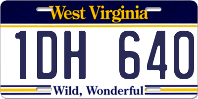 WV license plate 1DH640
