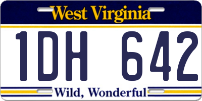 WV license plate 1DH642