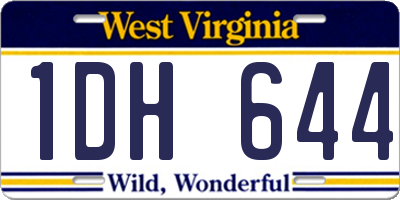 WV license plate 1DH644