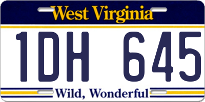WV license plate 1DH645