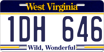WV license plate 1DH646