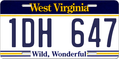 WV license plate 1DH647