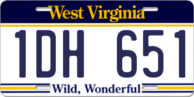 WV license plate 1DH651