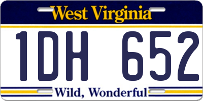 WV license plate 1DH652
