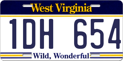 WV license plate 1DH654