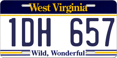 WV license plate 1DH657