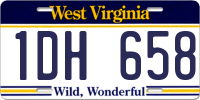 WV license plate 1DH658