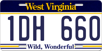 WV license plate 1DH660