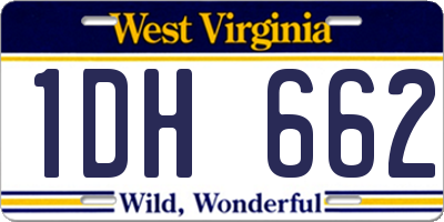 WV license plate 1DH662