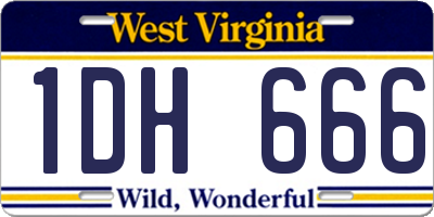 WV license plate 1DH666
