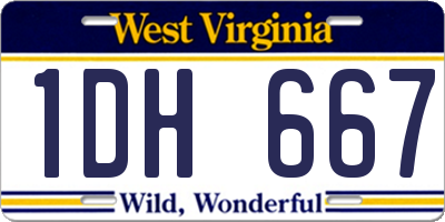 WV license plate 1DH667