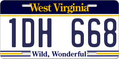WV license plate 1DH668