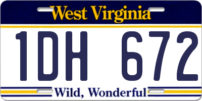 WV license plate 1DH672