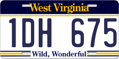 WV license plate 1DH675