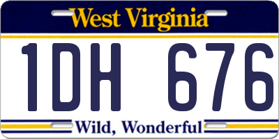 WV license plate 1DH676